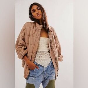 Free People Tan dolman Quilted Jacket
